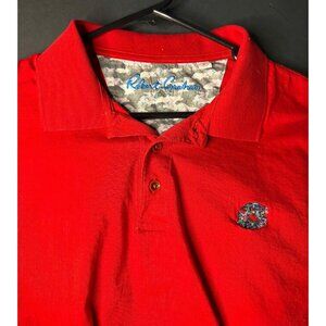 Robert Graham Stone Trail Polo Shirt Mens L Red Classic Fit Golf Supima Cotton